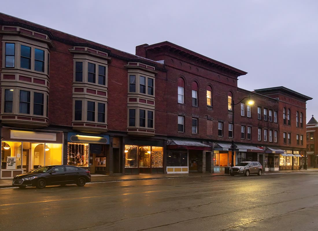 Cazenovia, NY - Main Street With Small Businesses in New York